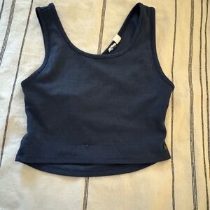 Blue tank cross back